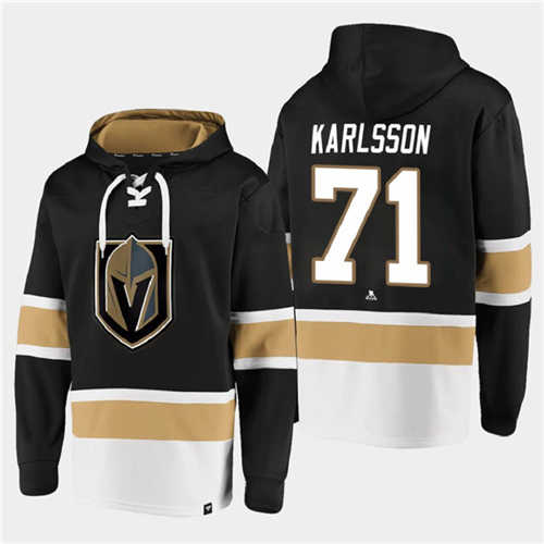 Vegas Golden Knights #71 William Karlsson Black All Stitched Sweatshirt Hoodie